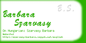 barbara szarvasy business card